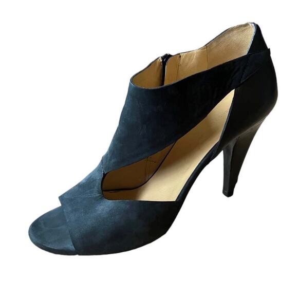 BALENCIAGA Paris Italian Ankle Leather Cutout Booties Open Toe Suede Pumps 39.5 - Picture 2 of 12